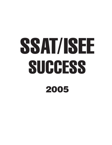 SSAT ISEE Success 2005 (Peterson’s Ssat Isee Success)