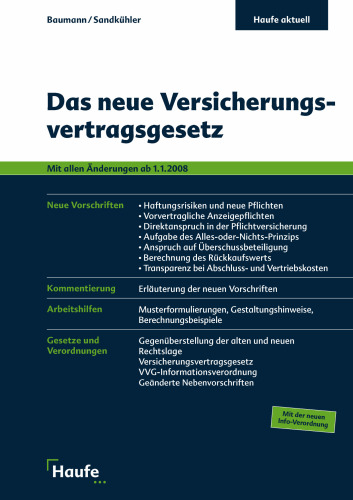 Das neue Versicherungsvertragsgesetz