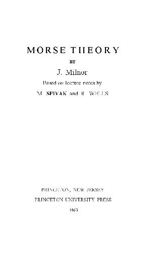 Morse Theory. (Am-51)