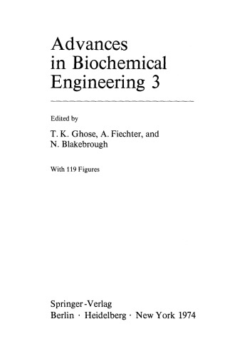 Advances in Biochemical Engineering, Volume 003