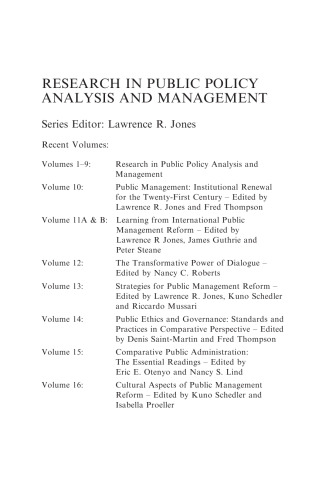 Comparative Governance Reform in Asia: Democracy, Corruption, and Government Trust (Research in Public Policy Analysis and Management)