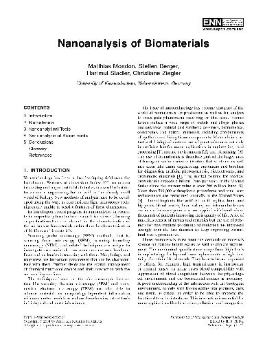 Nanoanalysis of Biomaterials