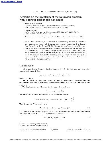 Remarks on the spectrum of the Neumann problem with magnetic field in the half-space