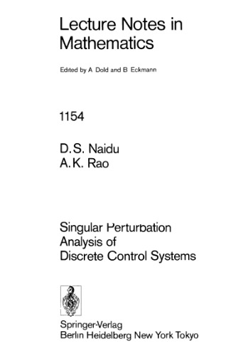 Singular Perturbation Analysis of Discrete Control Systems