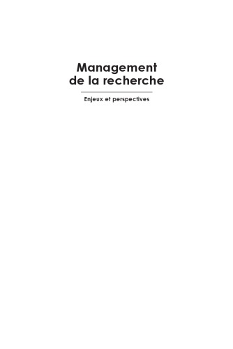 Management de la recherche : Enjeux et perspectives