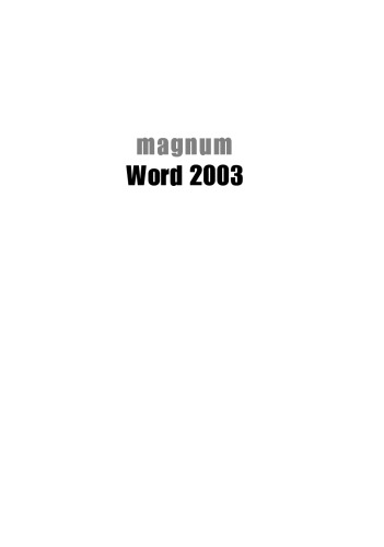 Microsoft Office Word 2003 magnum