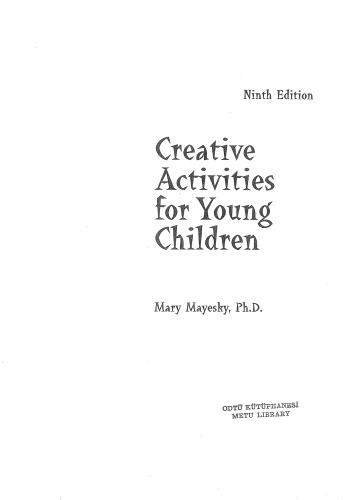 Creative Activities for Young Children