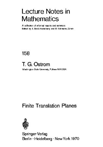 Finite Translation Planes