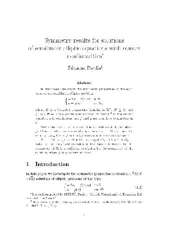 Symmetry results for solutions of semilinear elliptic equations with convex nonlinearities