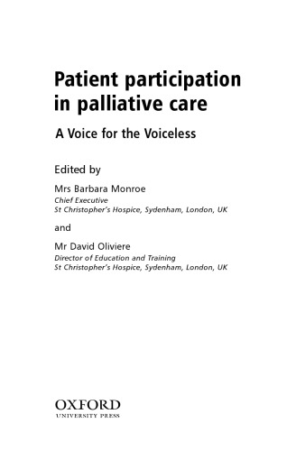 Patient Participation in Palliative Care: A Voice for the Voiceless