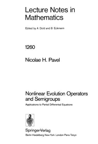 Nonlinear Evolution Operators and Semigroups: Applications to Partial Differential Equations