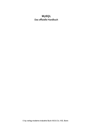 MySQL - Das offizielle Handbuch  GERMAN 