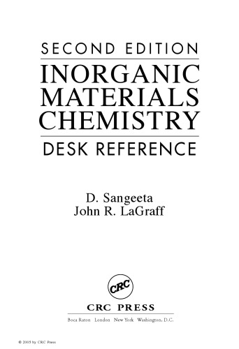 Inorganic Materials Chemistry Desk Reference, Second Edition