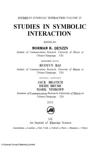 Studies in Symbolic Interaction, Vol. 25