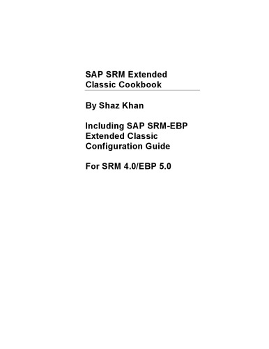 SAP SRM Extended Classic Cookbook