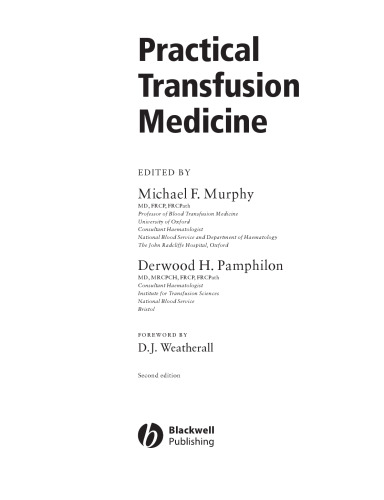 Practical Transfusion Medicine, 2nd edition