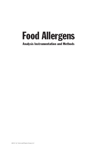 Food Allergens: Analysis Instrumentation and Methods