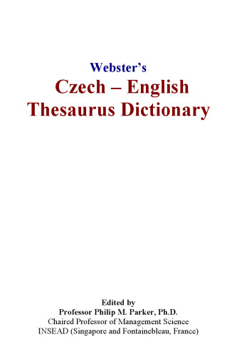 Websters Czech - English Thesaurus Dictionary