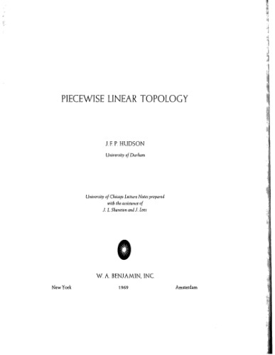 Piecewise Linear Topology