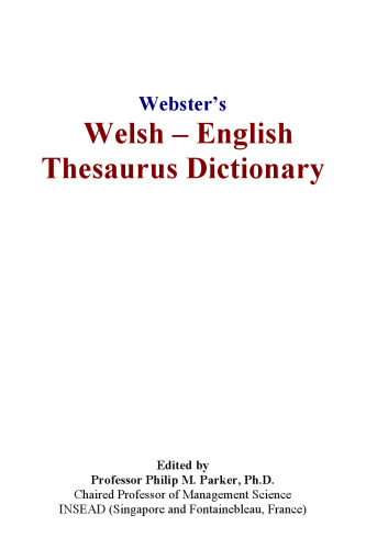 Websters Welsh - English Thesaurus Dictionary