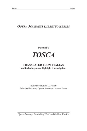 Tosca (Opera Journeys Libretto Series)