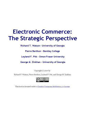 Electronic Commerce: The Strategic Perspective