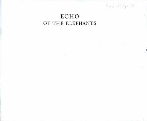 Echo of the Elephants: The Story of an Elephant Family