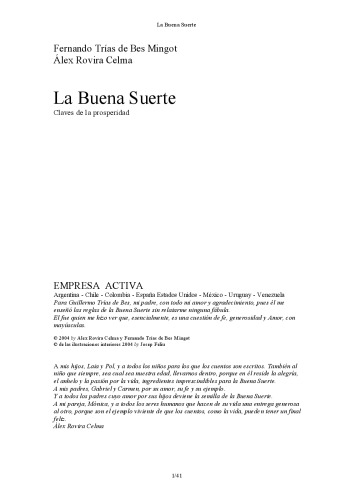 La buena suerte: Claves de la prosperidad