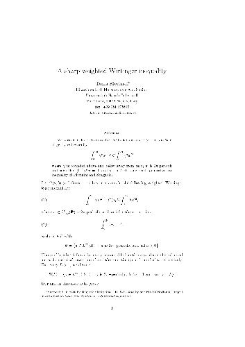 A sharp weighted Wirtinger inequality