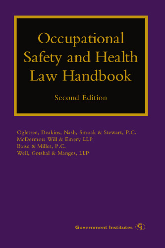 Occupational Safety and Health Law Handbook, 2nd edition