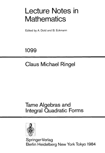 Tame Algebras and Integral Quadratic Forms