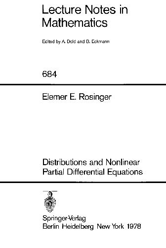 Distributions and Nonlinear Partial Differential Equations