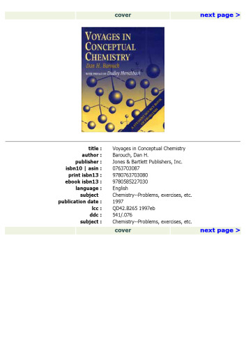 Voyages in Conceptual Chemistry