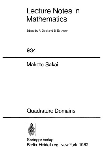 Quadrature Domains