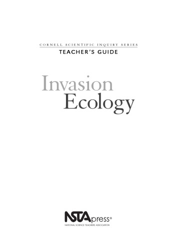 Invasion ecology: Teacher's guide