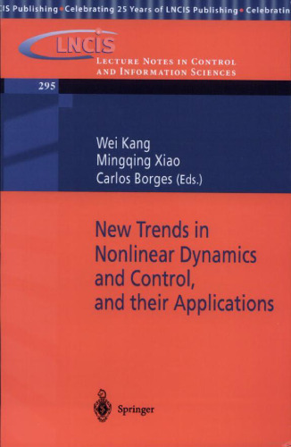 New Trends in Nonlinear Dynamics and Control, and their Applications