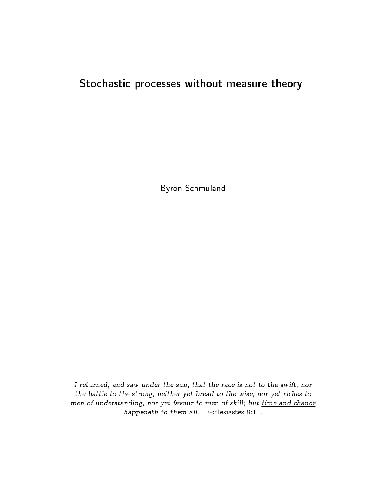 Stochastic processes without measure theory