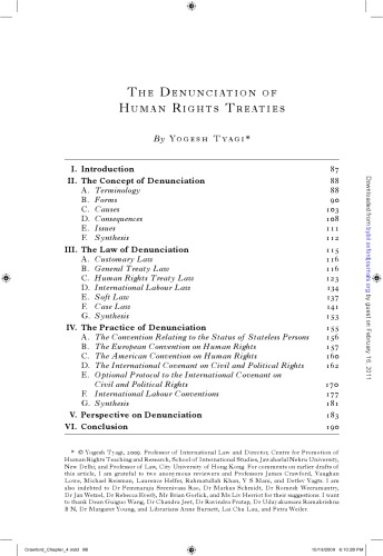 The Denunciation of Human Rights Treaties