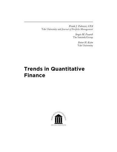 Trends in Quantitative Finance