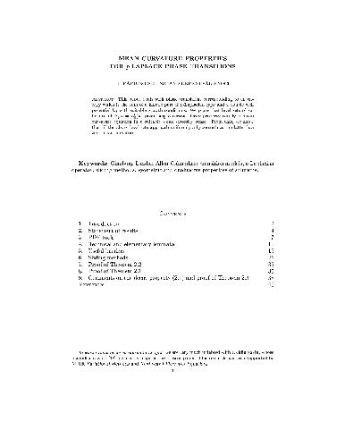 Mean curvature properties for p-Laplace phase transitions