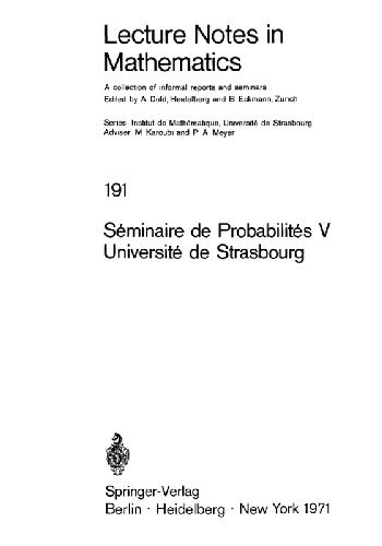 Séminaire de Probabilités V