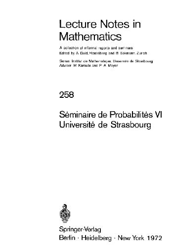 Séminaire de Probabilités VI