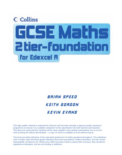 Foundation Student Book (GCSE Maths for Edexcel Linear (A))