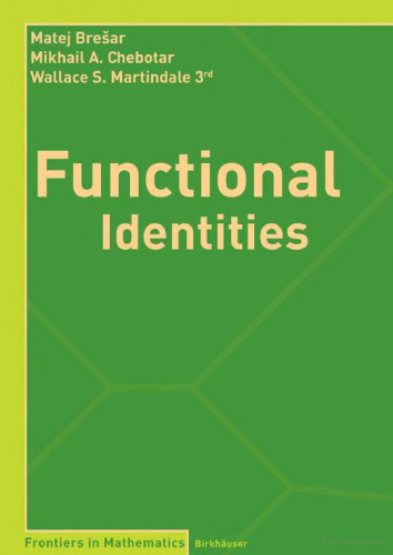 Functional Identities (Frontiers in Mathematics)