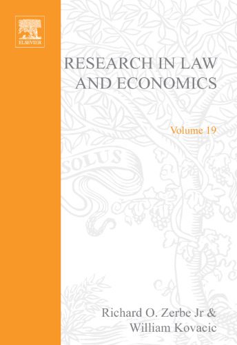 Research in Law and Economics, Volume 19 (Research in Law and Economics)