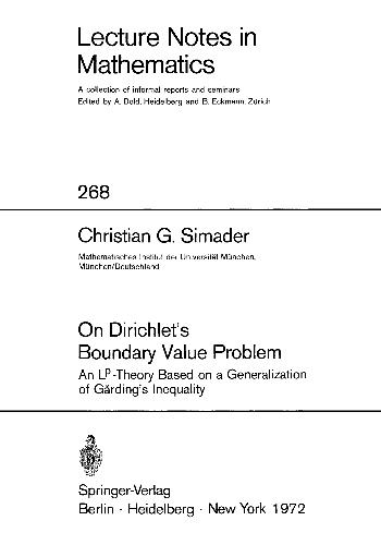 On Dirichlet's Boundary Value Problem: LP-Theory based on a Generalization of Garding's Inequality