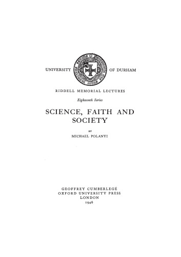 Science, faith and society