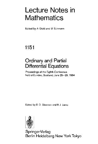 Ordinary And Partial Differential Equations