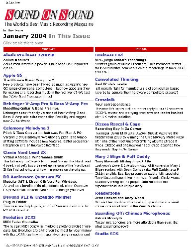 Sound on Sound (January 2004)