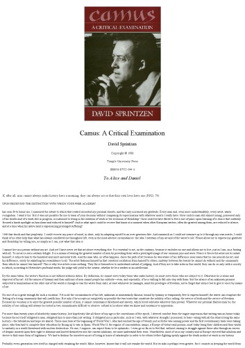 Camus: A Critical Examination